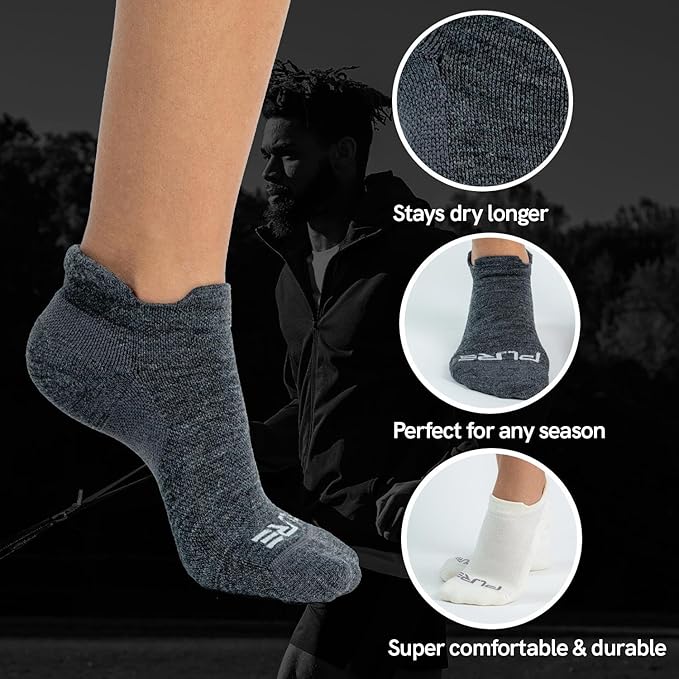 Pure Athlete Alpaca Wool No Show Running Socks
