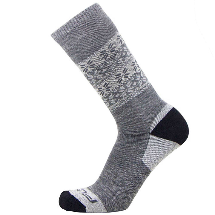 Kids Alpaca Ski Socks in Grey with snowflake pattern