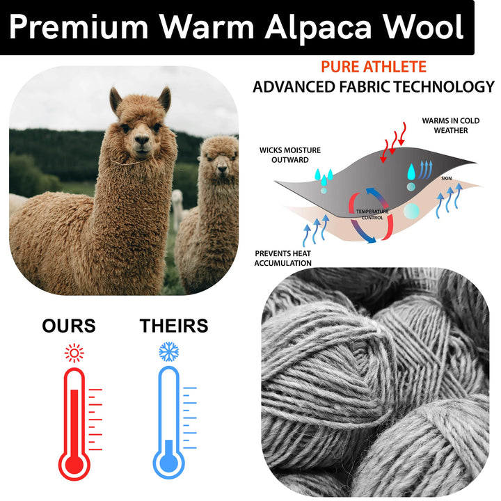 Premium warm alpaca wool: advanced fabric technology that wicks moisture and warms in cold weather