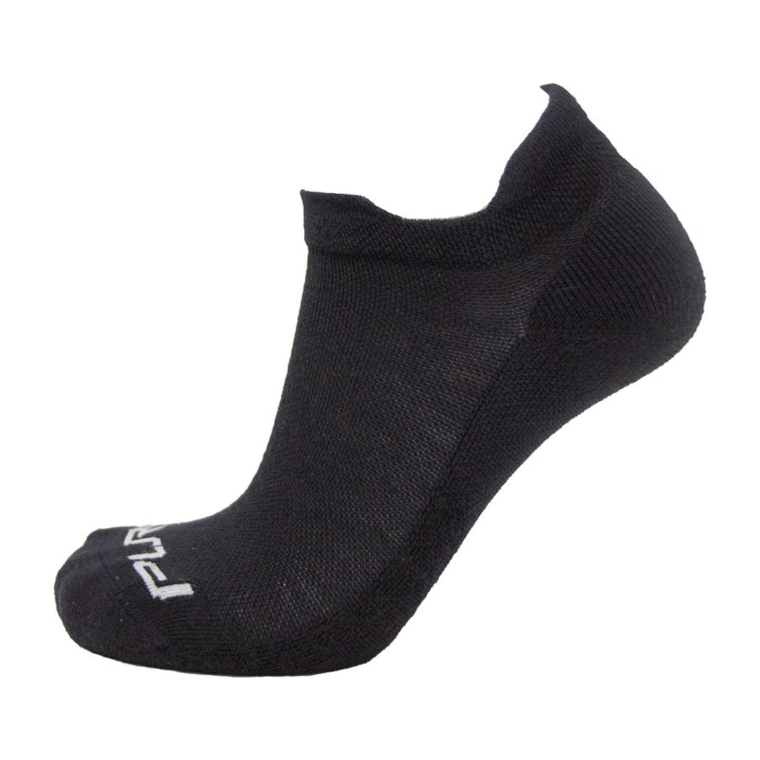 Alpaca Wool No Show Running Socks in Black