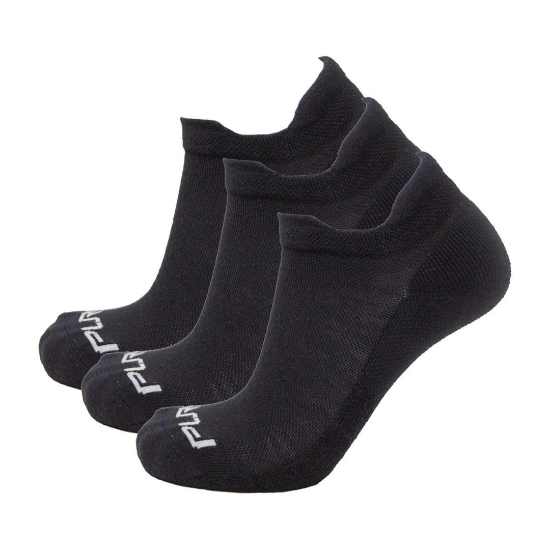 Alpaca Wool No Show Running Socks in Black, 3 pairs