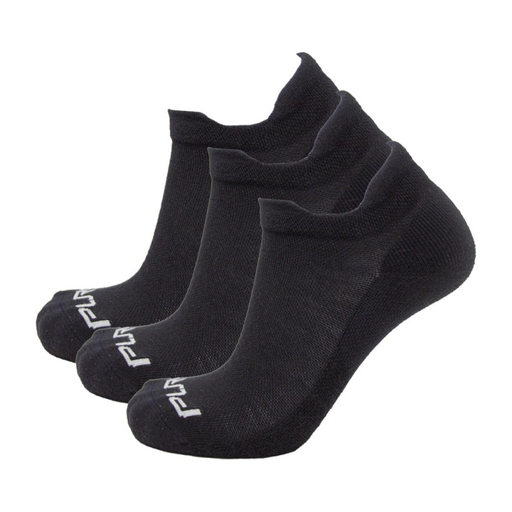 Alpaca Wool No Show Running Socks in Black, 3 pairs