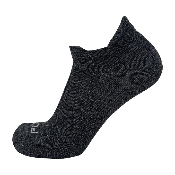 Alpaca Wool No Show Running Socks in Charcoal