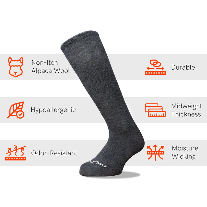 Alpaca Wool Ski Socks for Men and Women