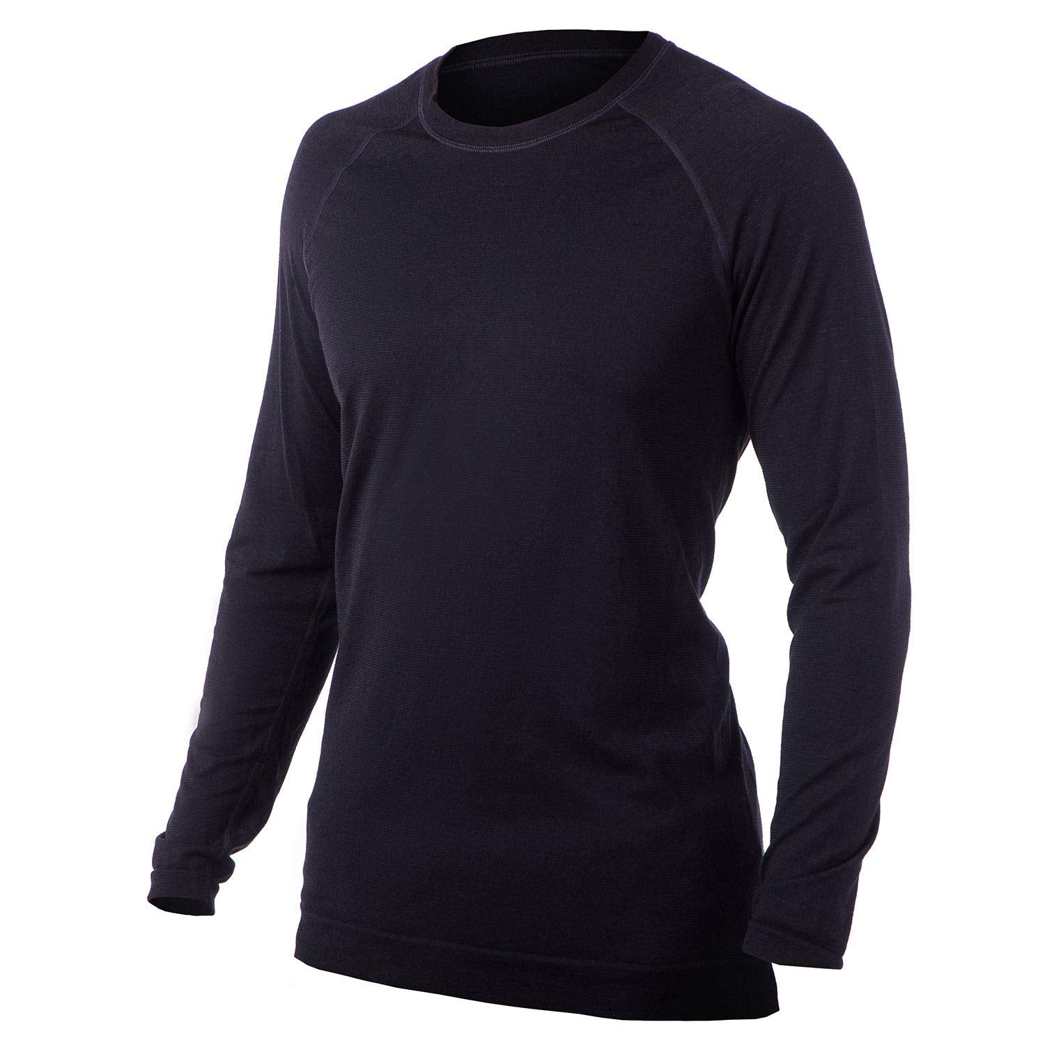 Men’s Merino Wool Lightweight Base Layer Crew – Long Sleeve - Made in Italy, Ski, Winter, Warmth