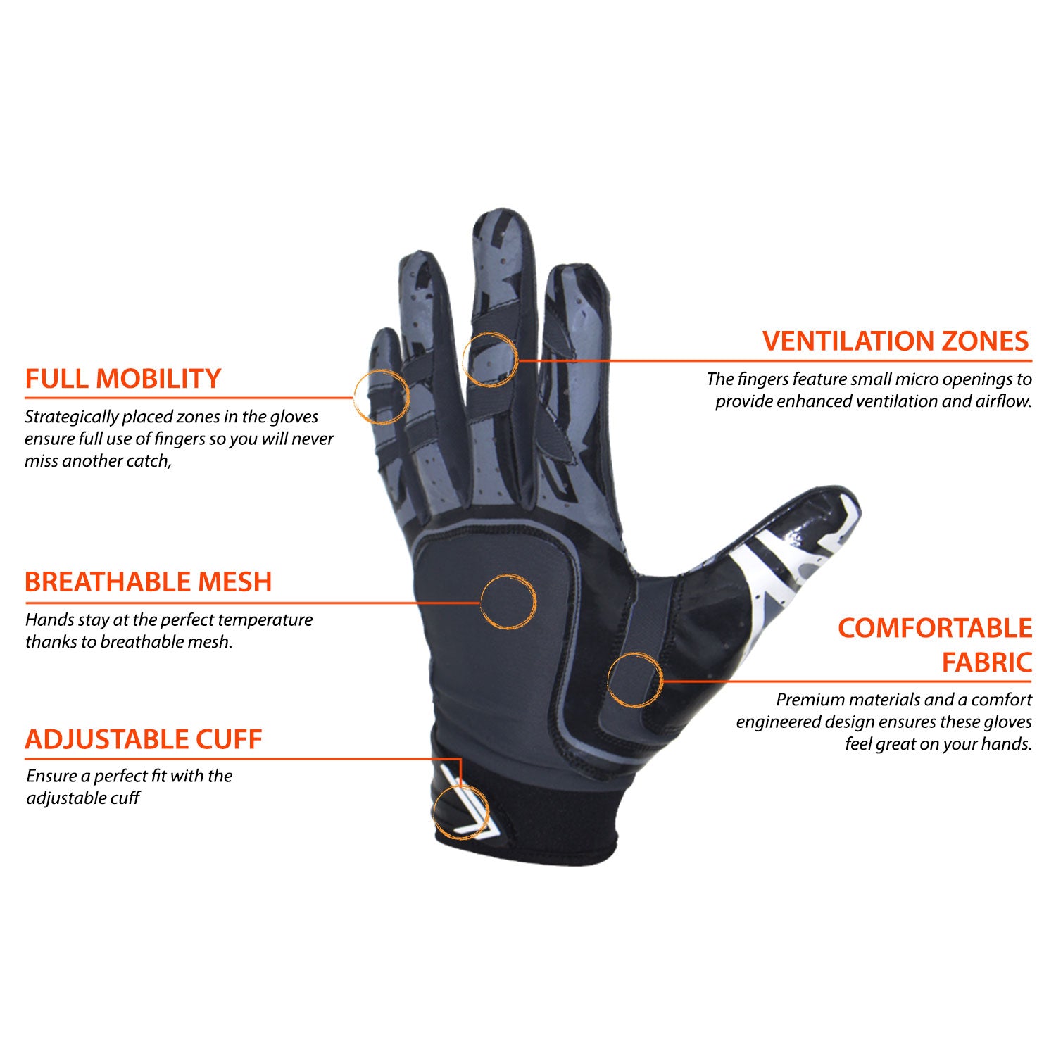 Youth Football Receiver Gloves